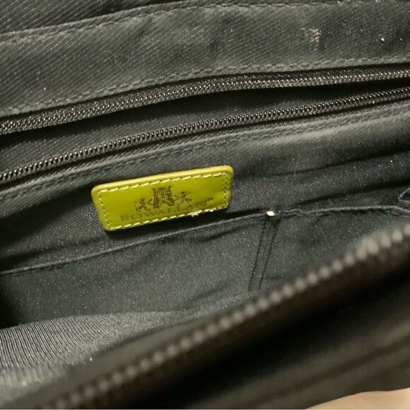 Rowallan Of Scotland shoulder bag double Strap Womens Black Green Leather Trim - Picture 8 of 14